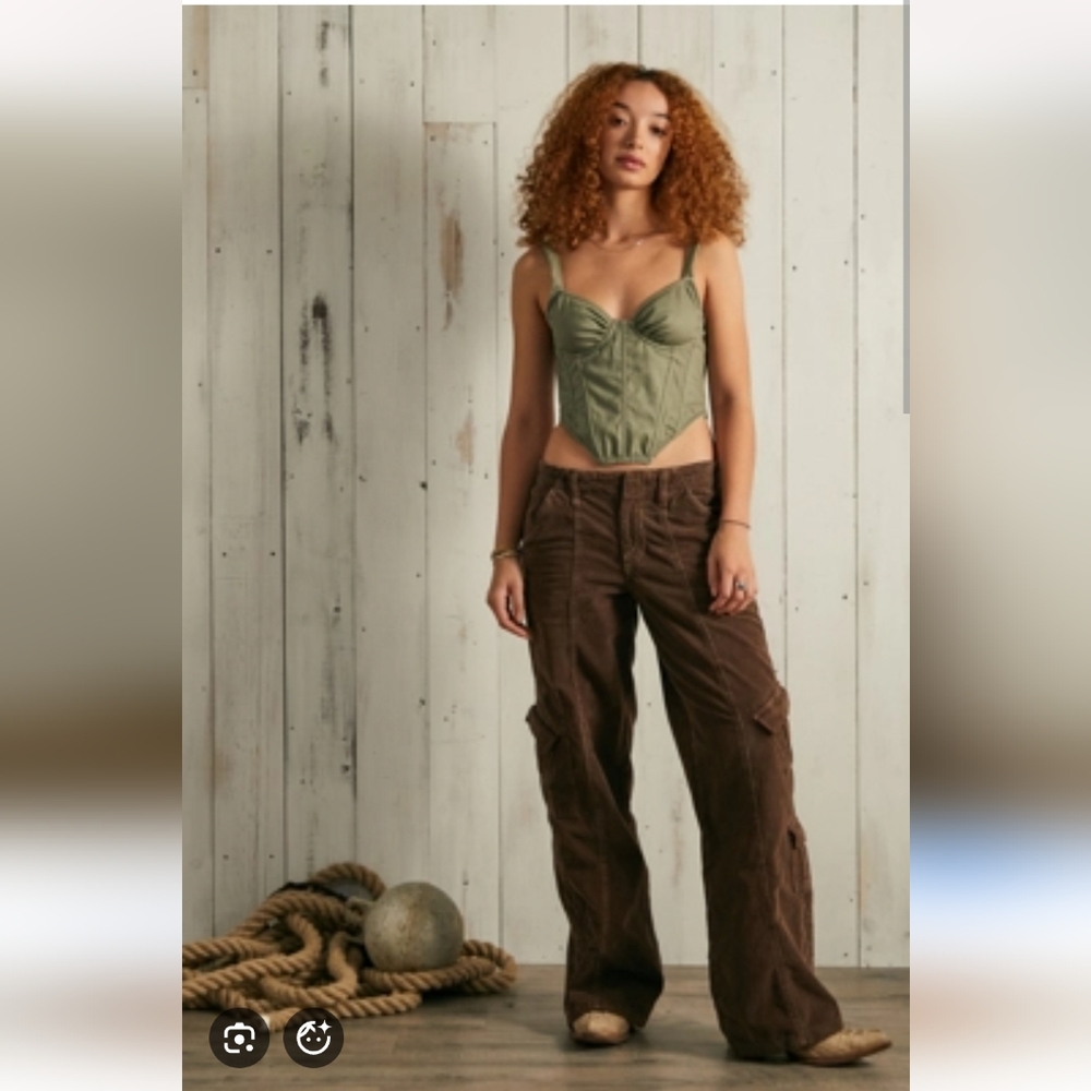 Vintage Parasuco Denim Cult Y2K Brown Corduroy Low Rise Pants Women's Size 28 - Picture 10 of 10